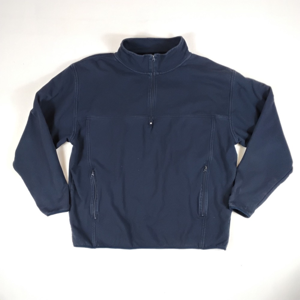 Wilson Hyper Tek Navy Blue 1/4 Zip Fleece Sweatshirt Soft Shell Mens Large